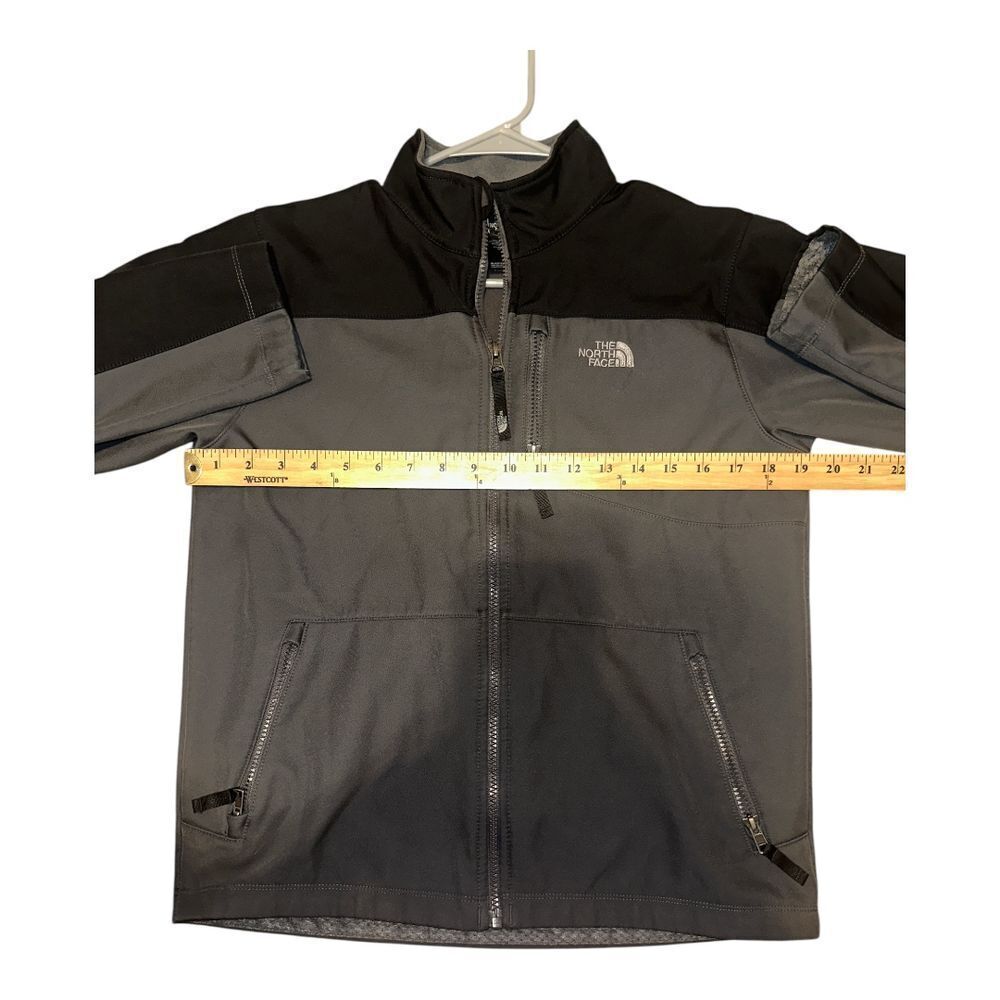 North Face Boys Gray/Black Soft Shell Fleece Lined Jacket, Large 14/16 - Picture 5 of 6